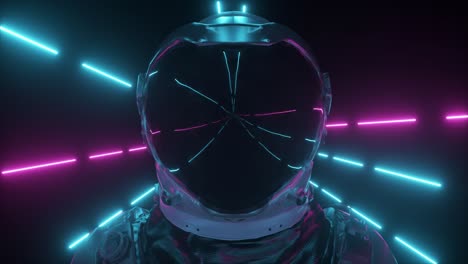 astronaut in neon lights