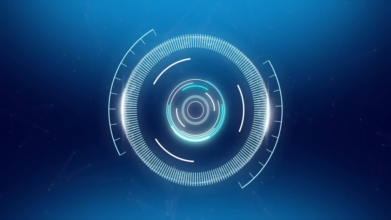 animación de escaneo de alcance digital sobre fondo azul