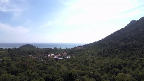 Gesundes-Ökosystem,-Grünes-Dschungeldach-Bedeckt-Die-Hänge-Der-Dramatischen-Berggipfel-In-Langkawi,-Malaysia