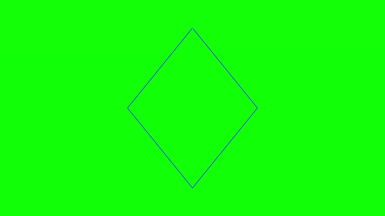 다이아몬드 선으로 녹색 배경으로 확대 및 축소 반복 움직임