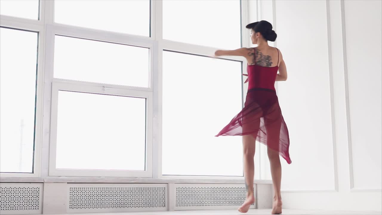 Ballet Dancer in Red Costume