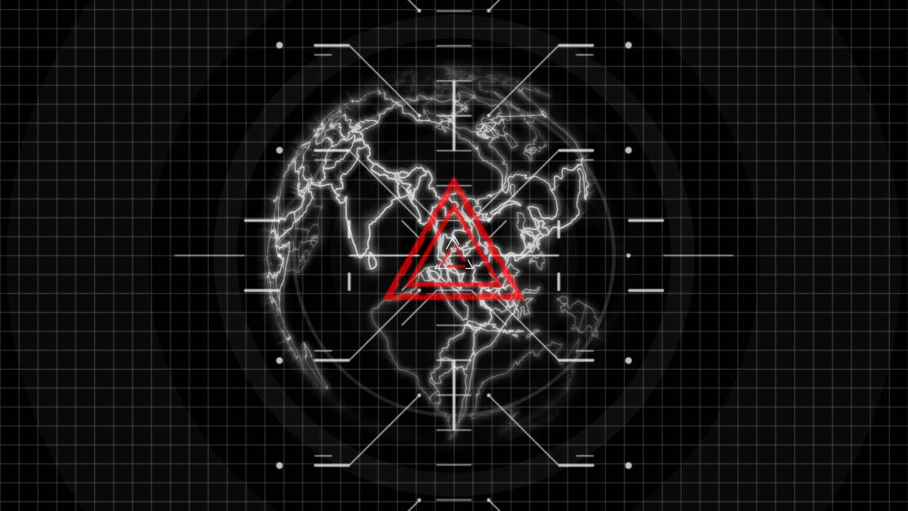 지구 애니메이션을 목표로 하는 레이더의 미래형 인터페이스 가상 현실 hud