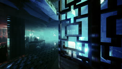 el interior de la habitación cyberpunk