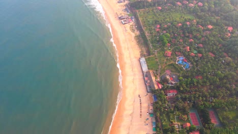 goa sinquerim beach drone bird's eye view slow motion