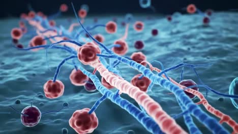 microscopic visualization of cellular structures interacting with bioactive molecules in a complex biological environment