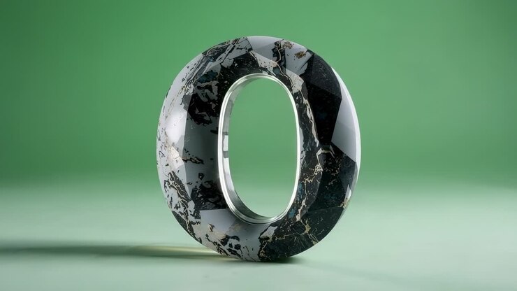 Playback starting torus model rotating revealing marble facets on green floor specular glint