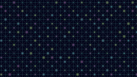 rainbow dots pattern with neon grid