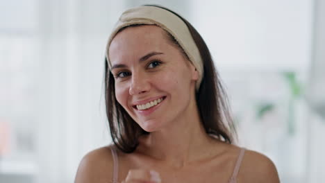 Winking-model-posing-camera-mirror-pov-portrait.-Happy-woman-admiring-herself