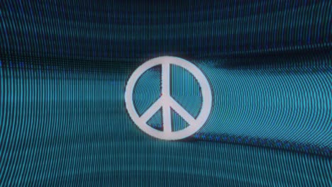 signo de paz anomalía analógica patrón de textura retro. animación