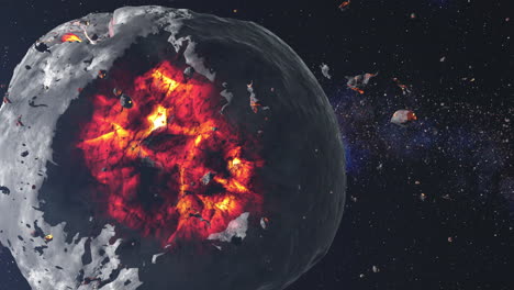 asteroid collision in space