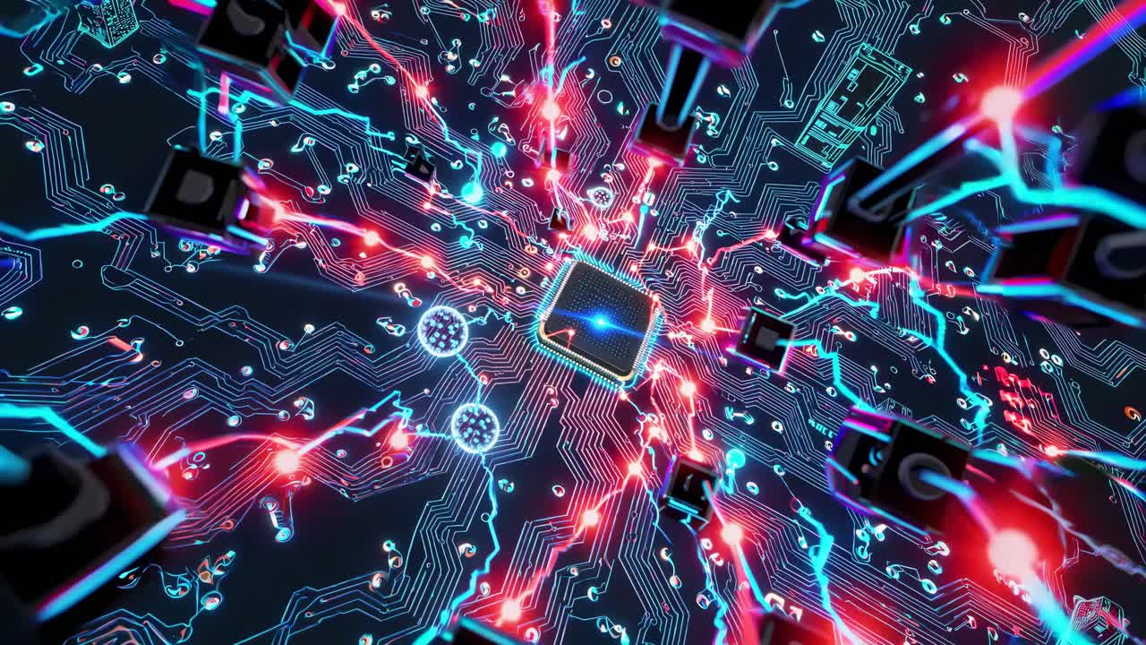 Intricate Circuit Board with CPU