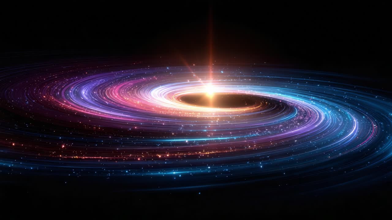 A Captivating Cosmic Dance: The Majestic Swirl of a Galaxy with Radiant Stars and Ethereal Light Creating an Awe-Inspiring Celestial Scene