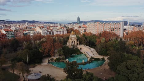 aerial view of park güell in barcelona, spain