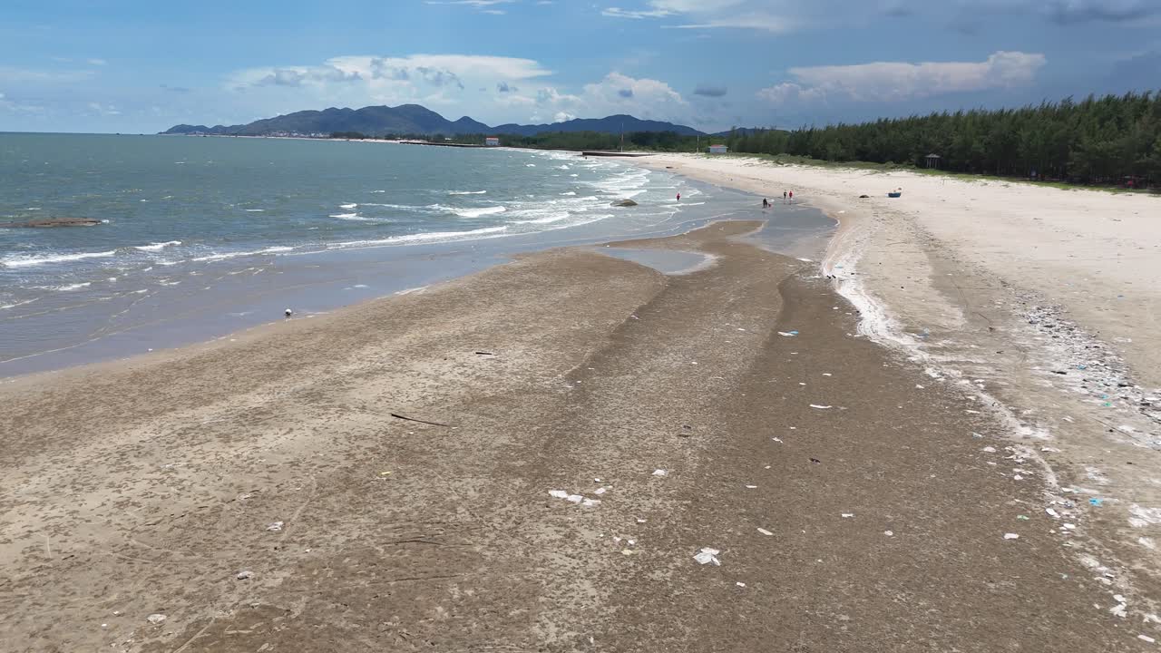Aerial View Dolly of the Secret Beach and the Mountains in Vung Tau