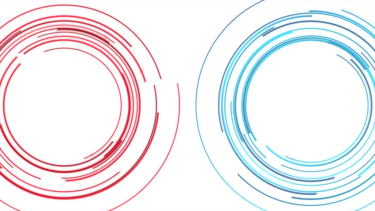 파란색과 빨간색의 허드 서클 미래의 비디오 애니메이션