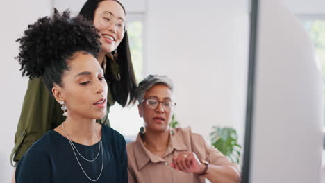 startup, diversity and team brainstorming digital
