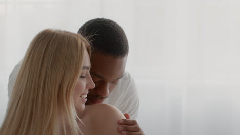 interracial couple close up