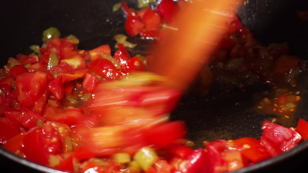 Cooking Chopped Tomatoes in a Pan