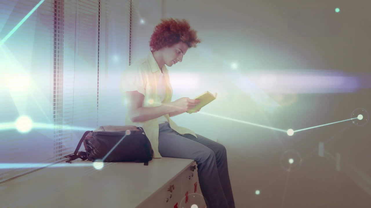 animación de la red de conexiones sobre la lectura de mujeres biraciales