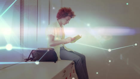 animación de la red de conexiones sobre la lectura de mujeres biraciales