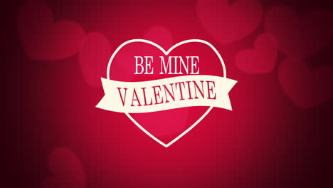 animated closeup be mine valentine text and motion romantic red hearts on valentines day background 1