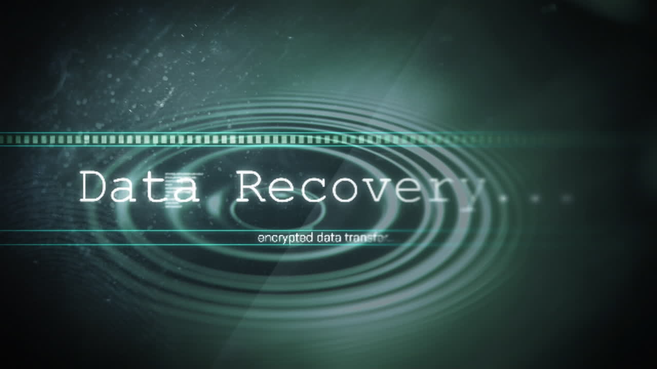 Animation of data processing on green background