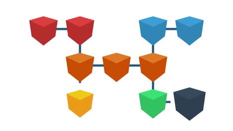 diagrama de red de cubos conectados