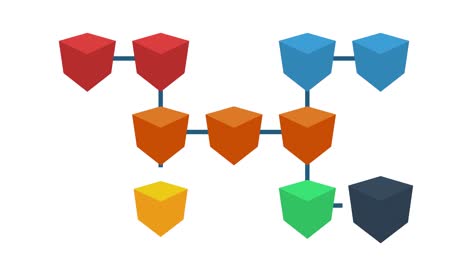 network diagram of connected cubes