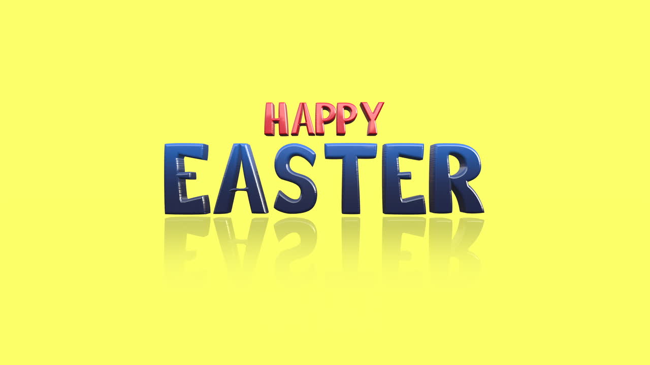 Festeggia la Pasqua con un vivace riflesso di 'Buona Pasqua' su sfondo giallo
