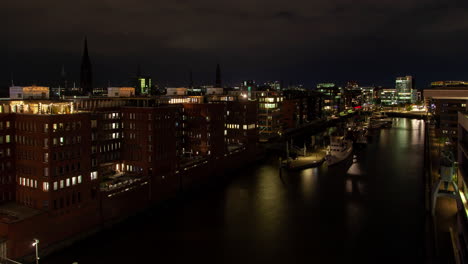 hamburg marina skyline night view