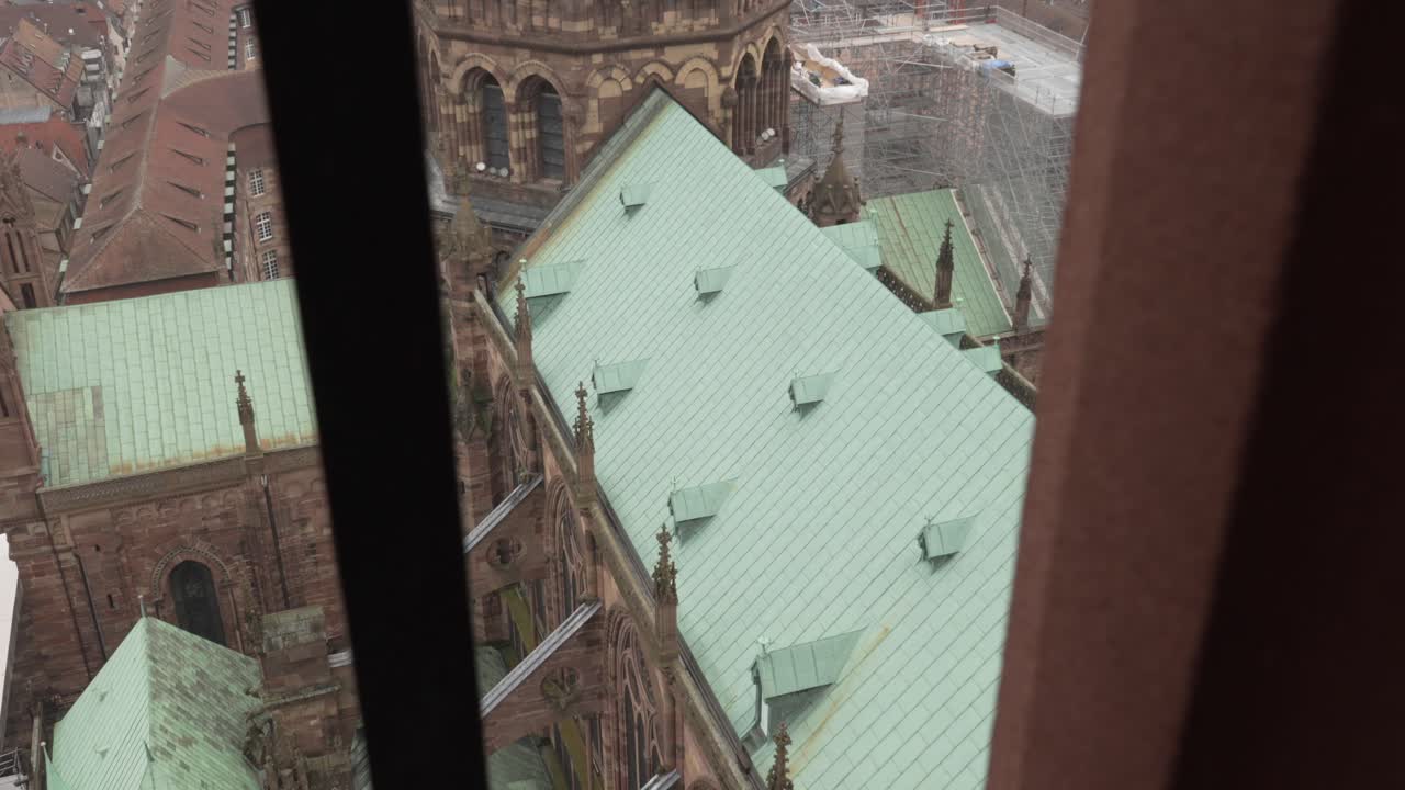 Scene made by climbing to the Strasbourg cathedral's platform rewards the adventurous with panoramic views of Strasbourg and the surrounding Alsace region