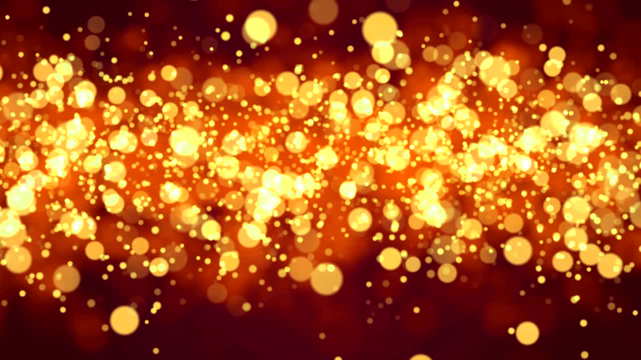 Beautiful Glittering Golden Particles Motion Background