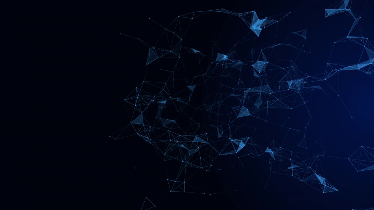 Abstract Digital Network Connection with Moving Blue Particles