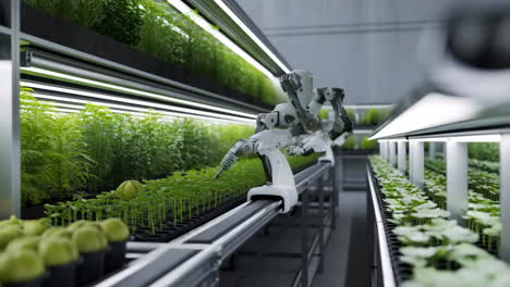 robotic automation in a vertical indoor farm
