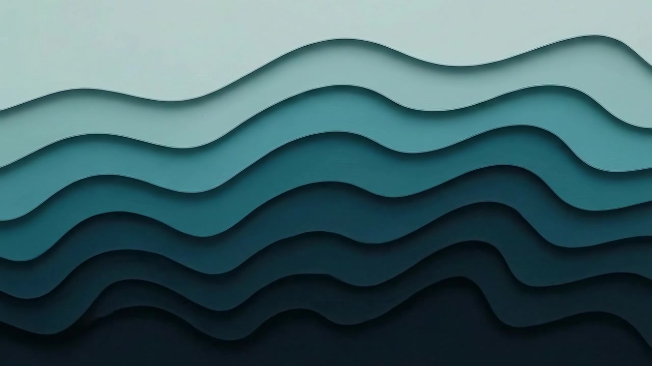 Serene Blue Green Gradient Layered Waves Abstract Background
