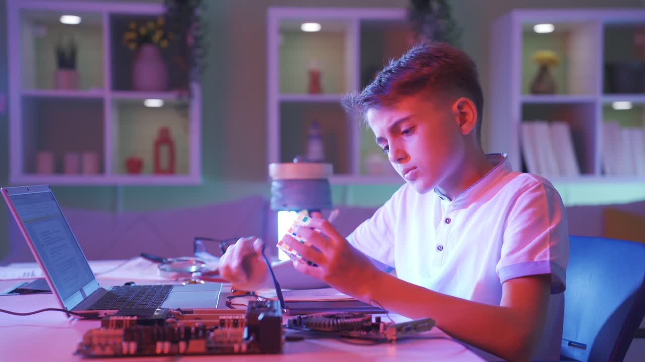 Intelligent and hardworking little boy with an interest in technology.