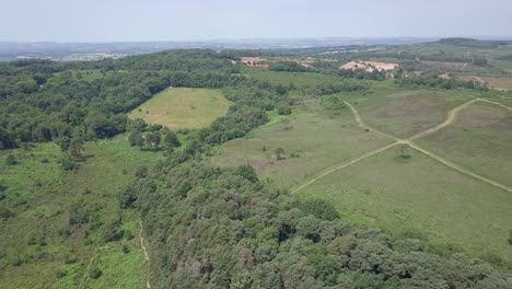 Soaring-over-lush-Devon-countryside,-Aerial-View