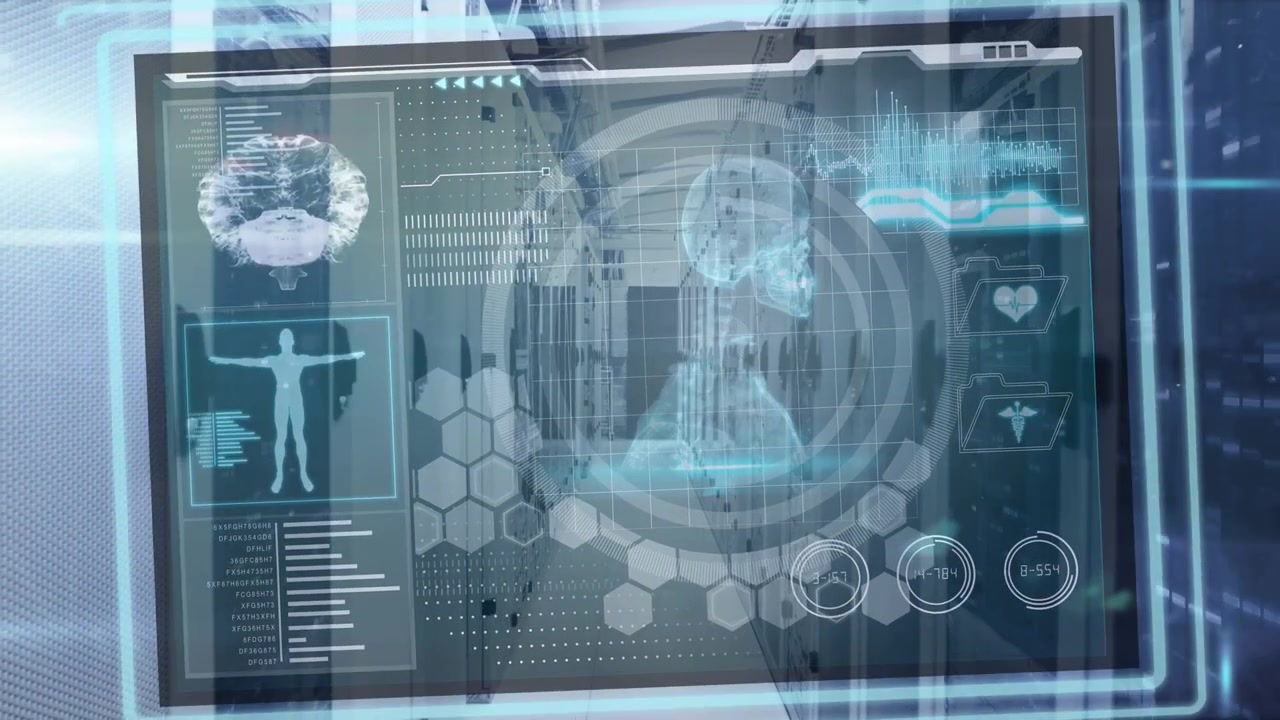 Animation of data processing over server room