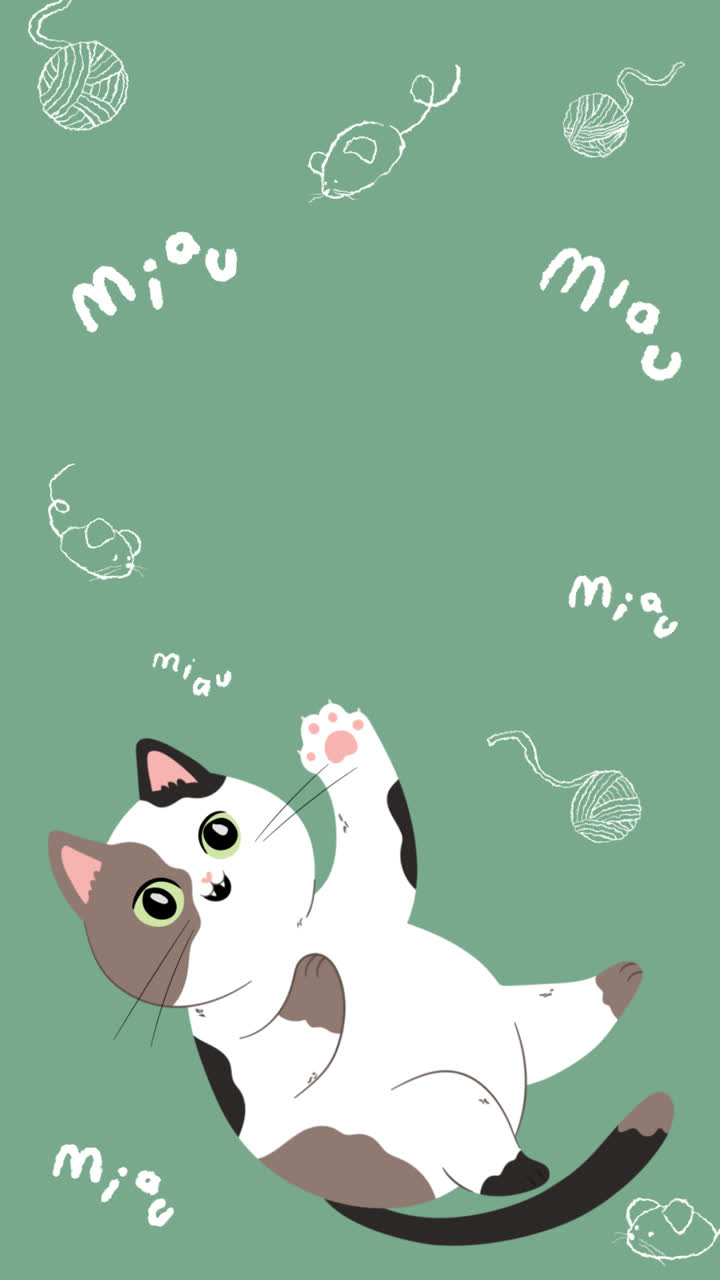 평평한 국제 고양이 날의 모션 그래픽 인스타그램 스토리 컬렉션