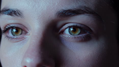 close-up of woman's eyes