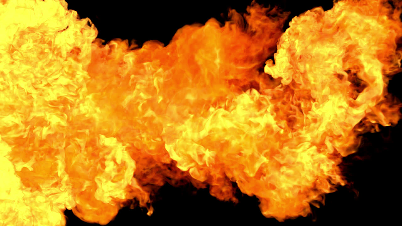 Fire and Explosion Slow Motion with Alpha Channel Transparent Background Sparks Heat Flames