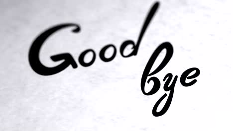 "good bye" on the page. looping footage has 4k resolution.