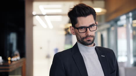 business man portrait in modern office environment