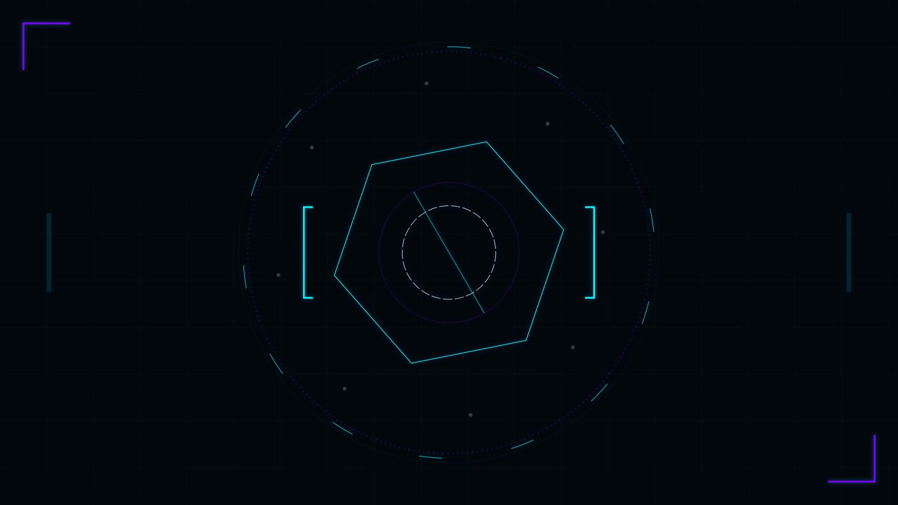 Futuristic Digital Hexagon HUD Interface Animation