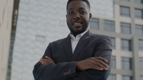 confident businessman in the city