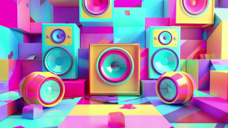 el fondo con altavoces de audio estéreo
