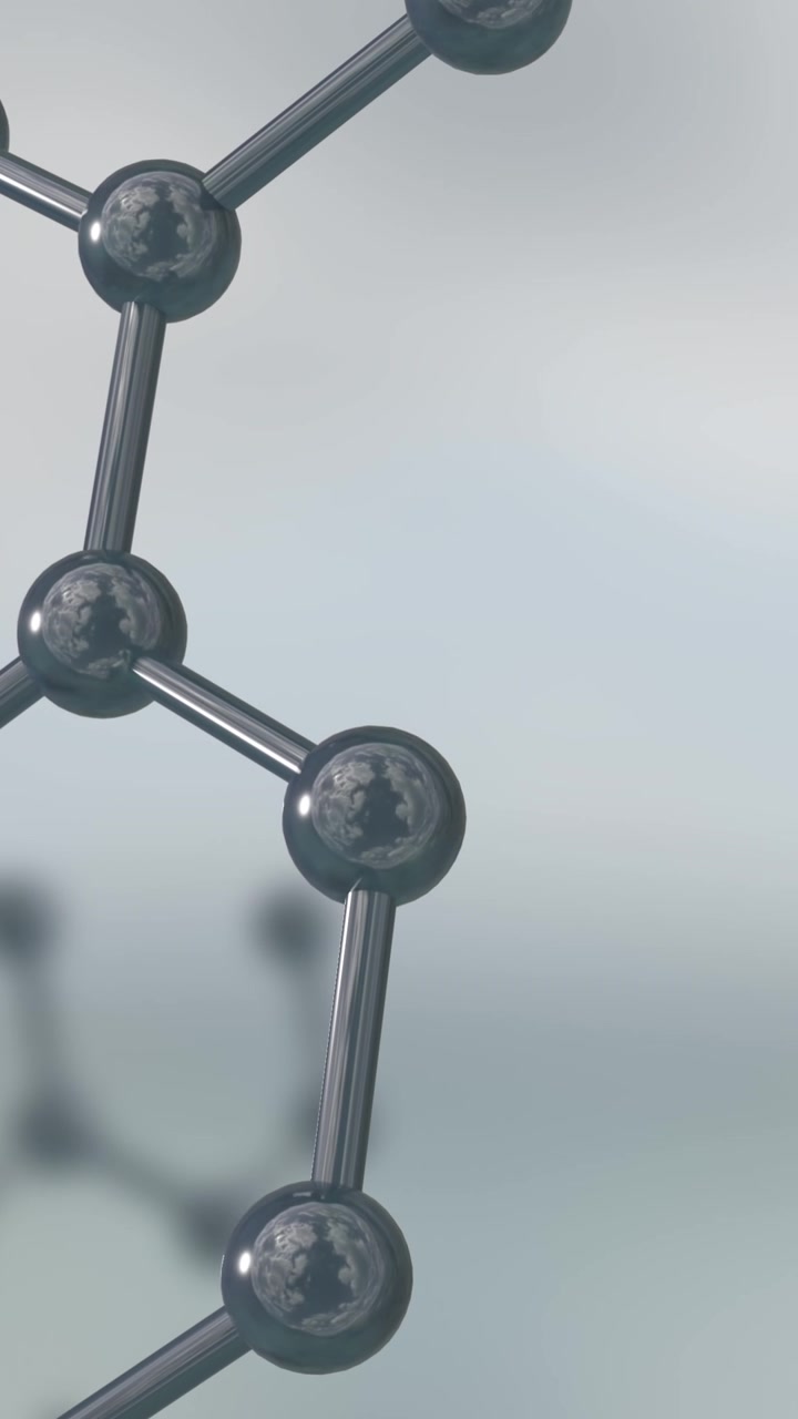 Animation of micro of molecules models over grey background