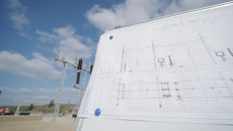 construcción de una subestación de transformadores