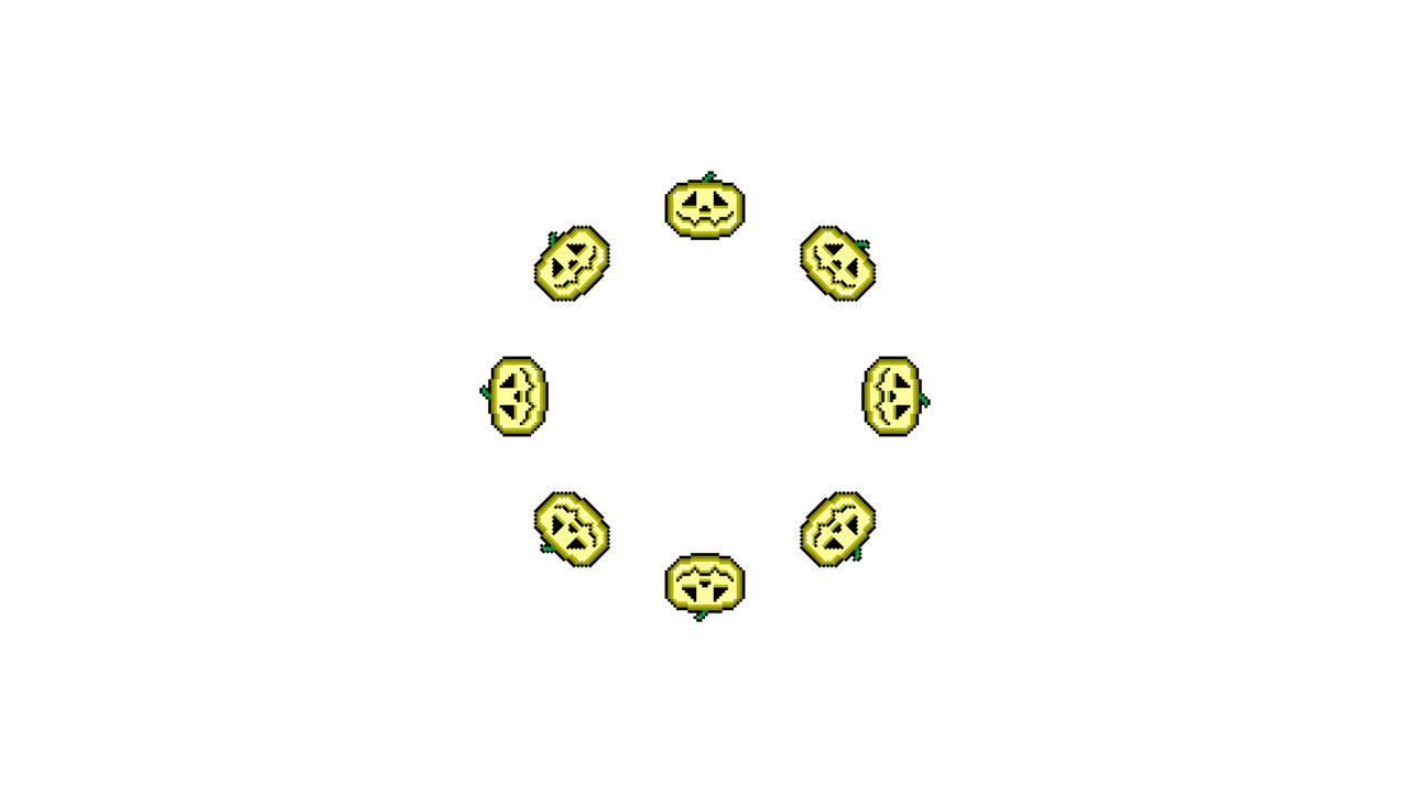 Pixel Art Jack o lantern Spinning Circle Animated Overlay Transparent 30fps (4)