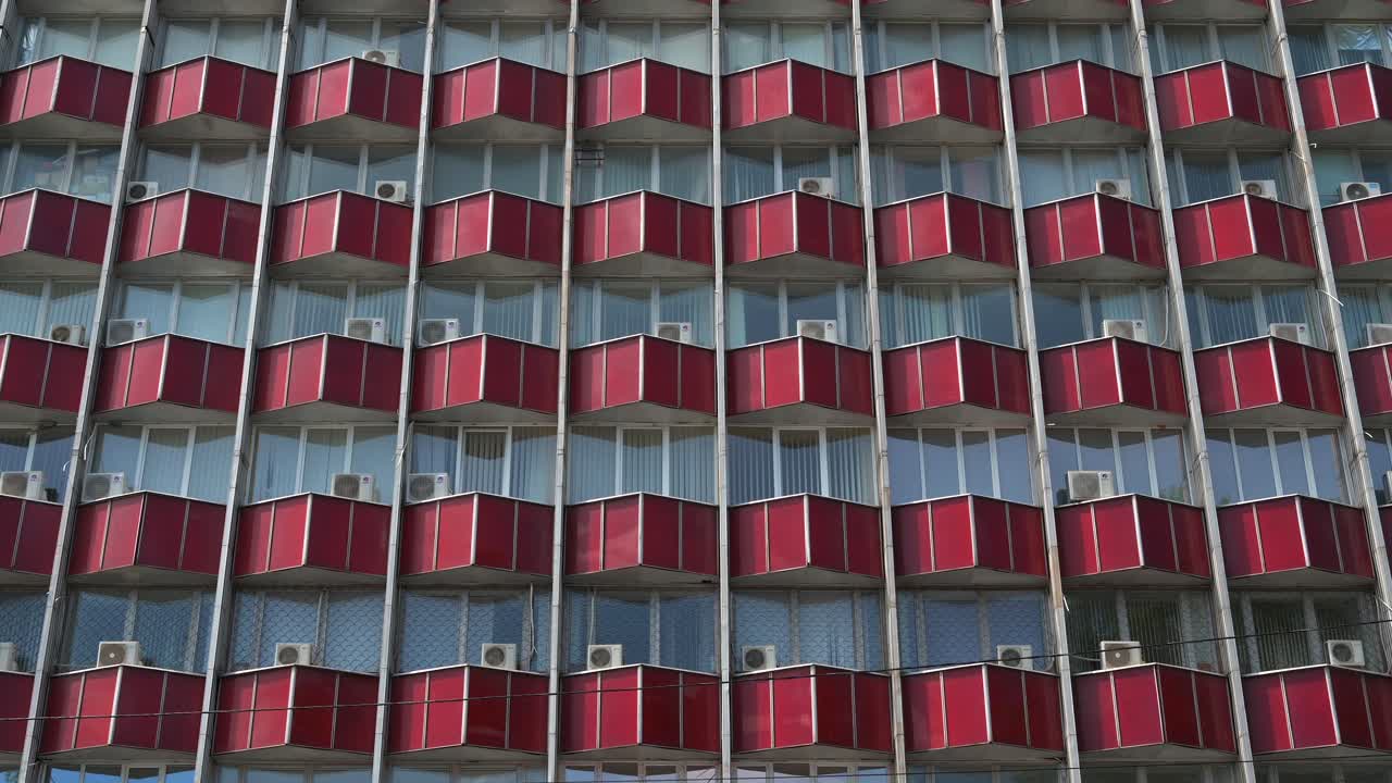 The facade of the Publishing House in Chisinau, Moldova